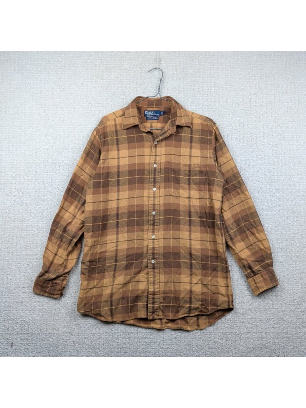 Polo Ralph Lauren Lowell Sport Flannel Shirt Mens S Button Up Long Sleeve Brown